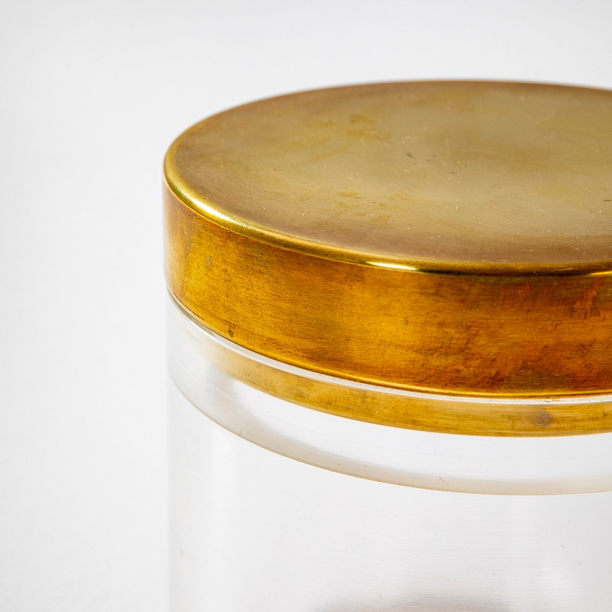 Brass & Acrylic Jar by Gabriella Crespi for Chavella Crespima, 1970s