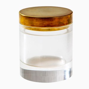 Brass & Acrylic Jar by Gabriella Crespi for Chavella Crespima, 1970s-FWM-1179106