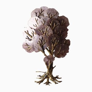 Brass & Amethyst Tree Table Lamp by Henri Fernandez-ESB-1366559