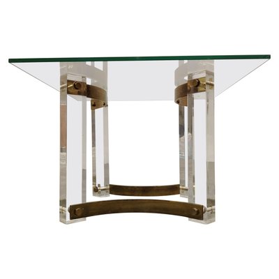 Brass and Acrylic Glass Coffee Table, 1970s-IRH-867254