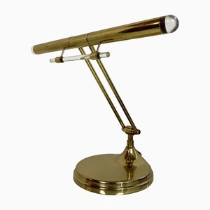 Brass and Acrylic Glass Desk Lamp, 1980s-WZZ-1406661