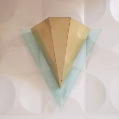 Brass and Acrylic Glass Sconce, France, 1980s-NTQ-801438