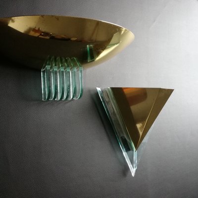 Brass and Acrylic Glass Sconce, France, 1980s-NTQ-801438