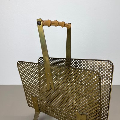 Brass and Bamboo Magazine Holder by Carl Auböck, Austria, 1950s-QZ-1815873