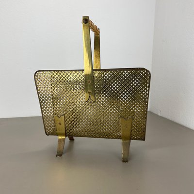 Brass and Bamboo Magazine Holder by Carl Auböck, Austria, 1950s-QZ-1815873