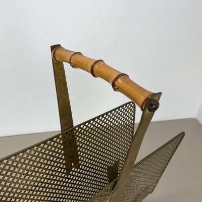 Brass and Bamboo Magazine Holder by Carl Auböck, Austria, 1950s-QZ-1815873