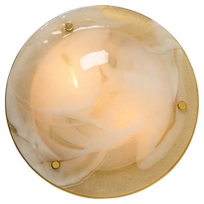 Brass and Blown Murano Glass Wall Light or Flush Mount, 1960s-VDW-956751