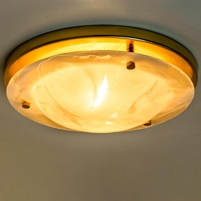 Brass and Blown Murano Glass Wall Light or Flush Mount, 1960s-VDW-956751