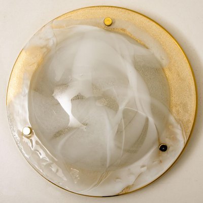 Brass and Blown Murano Glass Wall Light or Flush Mount, 1960s-VDW-956751