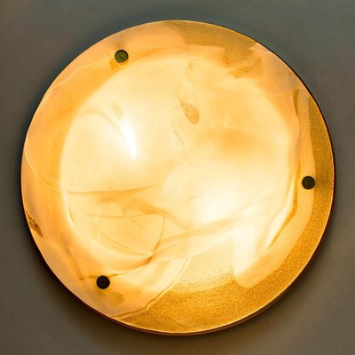 Brass and Blown Murano Glass Wall Light or Flush Mount, 1960s-VDW-956751