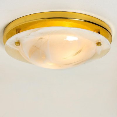 Brass and Blown Murano Glass Wall Light or Flush Mount, 1960s-VDW-956751