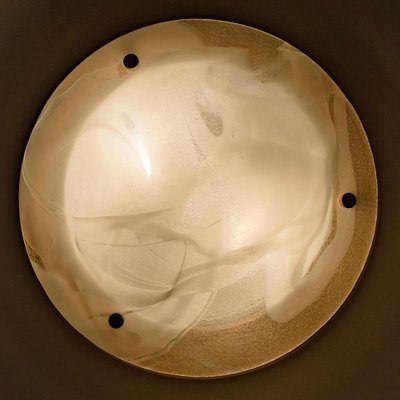 Brass and Blown Murano Glass Wall Light or Flush Mount, 1960s-VDW-956751