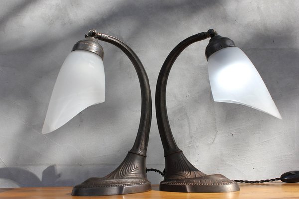 Brass and Bronze Desk Lamps, 1960s, Set of 2-UWJ-1416235