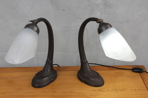 Brass and Bronze Desk Lamps, 1960s, Set of 2-UWJ-1416235