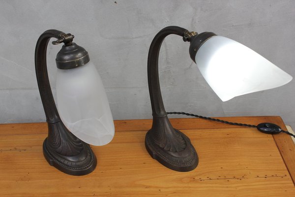 Brass and Bronze Desk Lamps, 1960s, Set of 2-UWJ-1416235