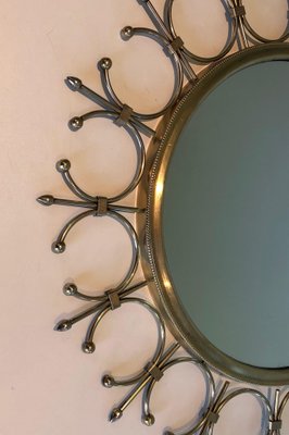 Brass and Brushed Steel Sun Mirror-BA-1365833