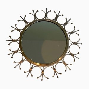 Brass and Brushed Steel Sun Mirror-BA-1365833