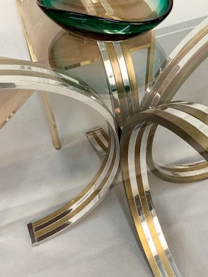 Brass and Chromed Steel Dining Table, 1970s-JDR-564137