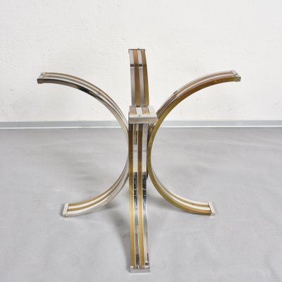 Brass and Chromed Steel Dining Table, 1970s-JDR-564137