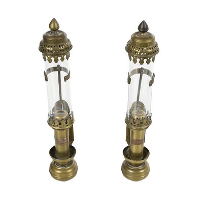 Brass and Copper Lanterns, Set of 2-NQ-1350714