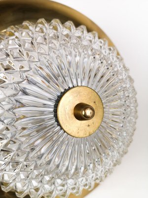 Brass and Crystal Ceiling Lamp by Tyringe Konsthantverk for Orrefors, Sweden,1960s-UYK-806921