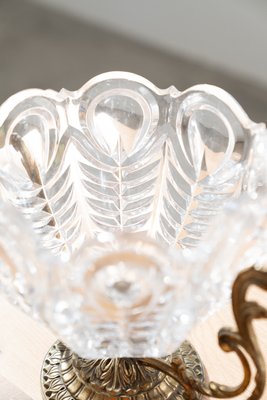 Brass and Crystal Centerpiece Vase, 1950s-KNM-847378