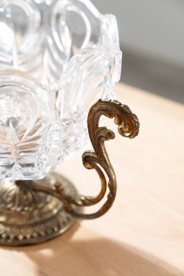 Brass and Crystal Centerpiece Vase, 1950s-KNM-847378