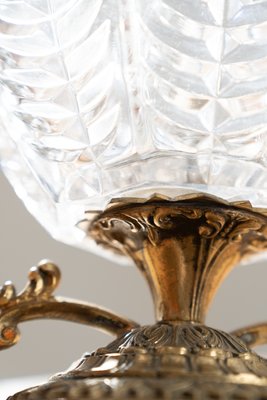 Brass and Crystal Centerpiece Vase, 1950s-KNM-847378