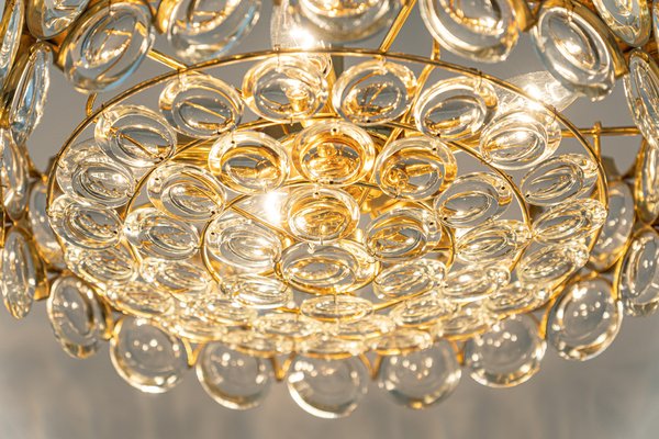 Brass and Crystal Chandelier by Sciolari for Palwa, Germany, 1970s-UGR-1085409