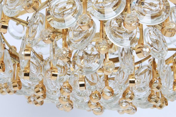 Brass and Crystal Chandelier by Sciolari for Palwa, Germany, 1970s-UGR-1085405