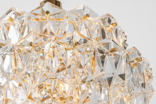 Brass and Crystal Glass Chandelier attributed to Kinkeldey, Germany, 1970s-UGR-1446852