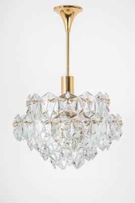 Brass and Crystal Glass Chandelier attributed to Kinkeldey, Germany, 1970s-UGR-1446852