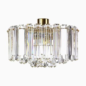 Brass and Crystal Glass Light Fixture Floria from Kalmar, Austria, 1970s-UGR-1085861