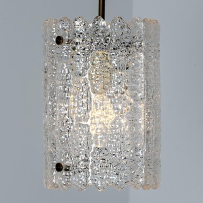 Brass and Crystal Glass Pendant attributed to Carl Fagerlund for Orrefors, Sweden, 1960s-VDW-2034117