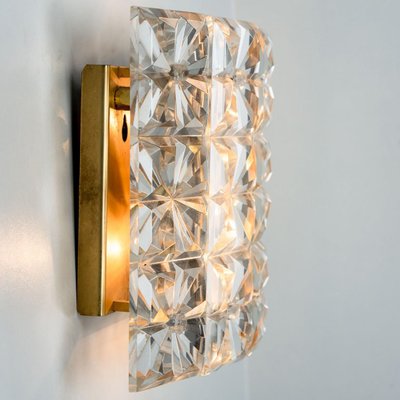 Brass and Crystal Glass Wall Lights by Kinkeldey, 1970s-VDW-1358399