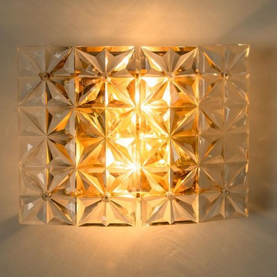 Brass and Crystal Glass Wall Lights by Kinkeldey, 1970s-VDW-1358399