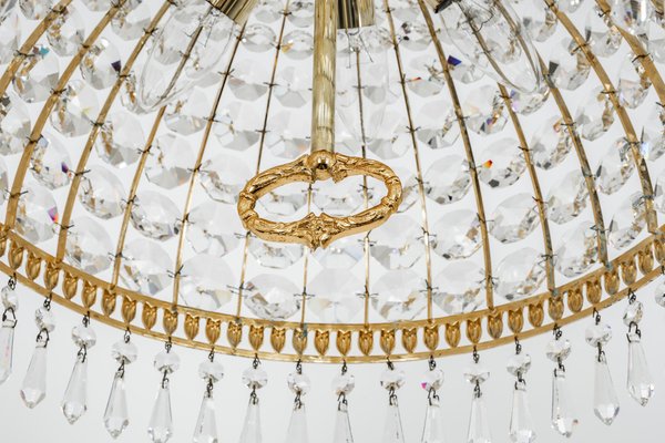 Brass and Crystal Pendant Light, from Palwa, Germany, 1970s-UGR-1085395