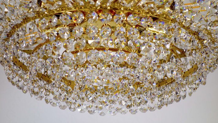 Brass and Crystal Rainbow Chandelier from Ernst Palme, 1970s-NGU-1820769