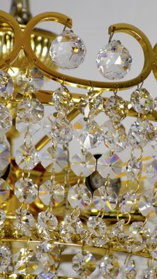 Brass and Crystal Rainbow Chandelier from Ernst Palme, 1970s-NGU-1820769