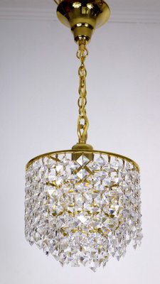 Brass and Crystal Rainbow Chandelier from Palwa, 1970s-NGU-1820004