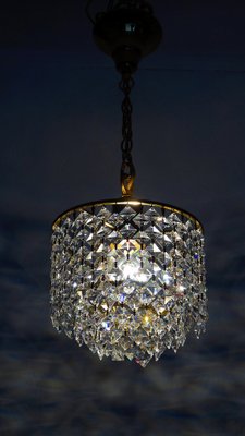 Brass and Crystal Rainbow Chandelier from Palwa, 1970s-NGU-1820004