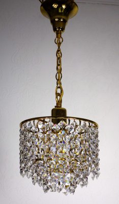 Brass and Crystal Rainbow Chandelier from Palwa, 1970s-NGU-1820004