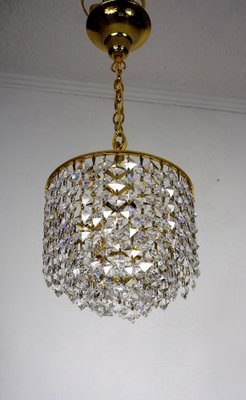 Brass and Crystal Rainbow Chandelier from Palwa, 1970s-NGU-1820004