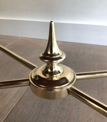 Brass and Eglomized Glass Top Table attributed to the Ramsay House-BA-1365392