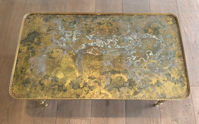 Brass and Eglomized Glass Top Table attributed to the Ramsay House-BA-1365392