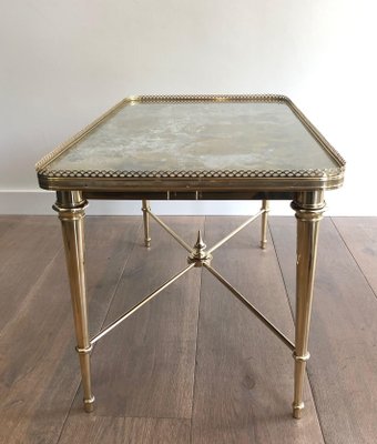 Brass and Eglomized Glass Top Table attributed to the Ramsay House-BA-1365392