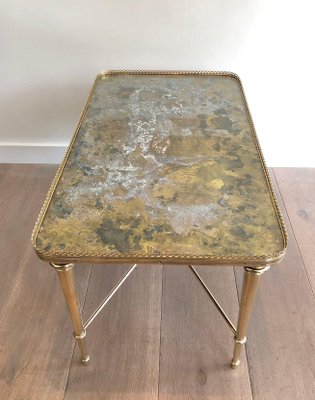 Brass and Eglomized Glass Top Table attributed to the Ramsay House-BA-1365392