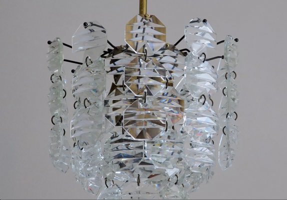 Brass and Faceted Glass Chandelier from Kinkeldey, 1960s-ED-1795555