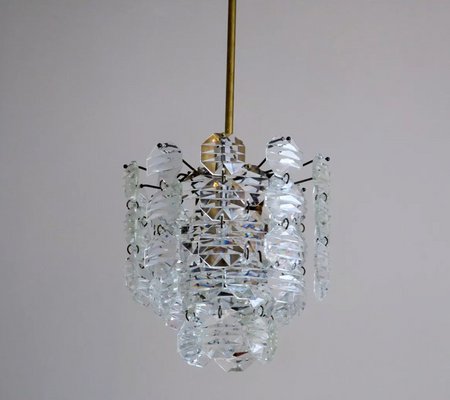 Brass and Faceted Glass Chandelier from Kinkeldey, 1960s-ED-1795555