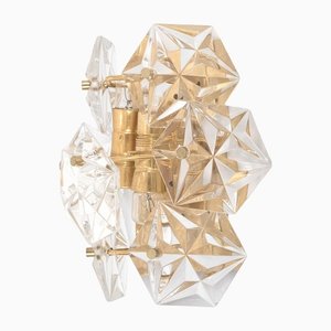 Brass and Faceted Glass Wall Sconce from Kinkeldey-OKG-1434248